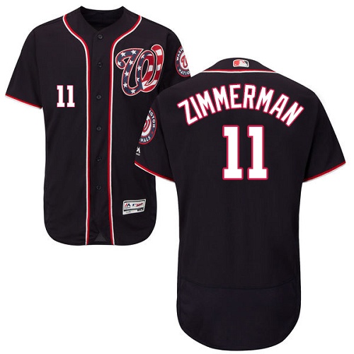Nationals #11 Ryan Zimmerman Navy Blue Flexbase Authentic Collection Stitched MLB Jersey